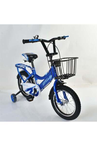 Toybox 14 Inch Kids Bike with Training Wheels, Back Seat and Basket, for Boys and Girls