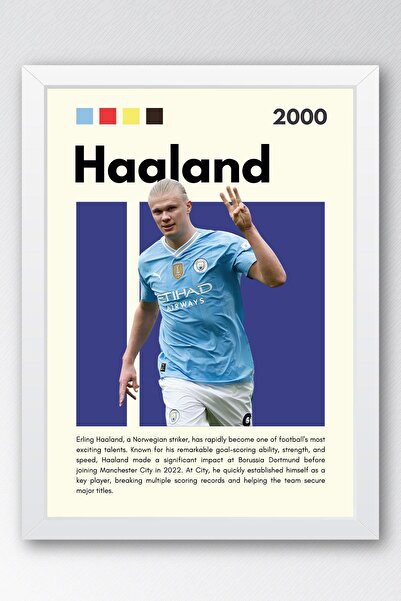Saturn Pictură înrămată Erling Haaland - Pictură decorativă cu poster pentru ...