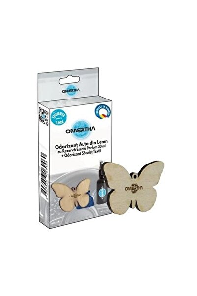 Omertha Odorizant auto OME92, fluture din lemn, sticluță 30 ml, parfum Velvet...
