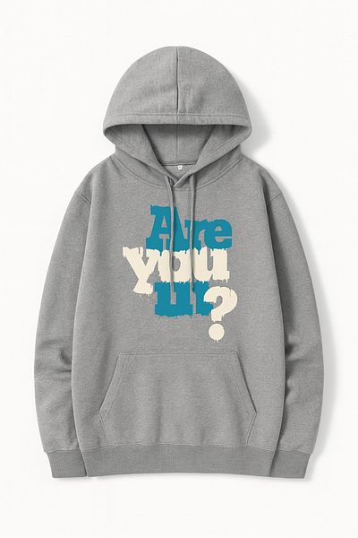 CLASSY.MODA Oversize 3 Thread Hooded Letter Printed Unisex Sweatshirt