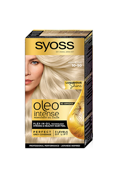 Syoss 3 x Permanent Hair Dye Without Ammonia Color Oleo Intense, 10-50 Ash Blonde, 115 ml