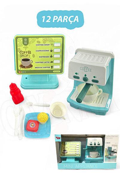 cayenna Sipariş Ekranlı 12 Parça Aksesuarlı Işıklı ve Sesli Pilli Kahve Makin...