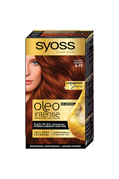 Syoss 3 x Permanent Hair Dye Without Ammonia Color Oleo Intense, 5-77 Brilliant Auburn Brown, 115 ml