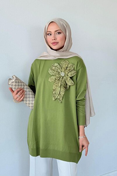 Hazamoda Dila Zambak Tunică Mercerizată Verde