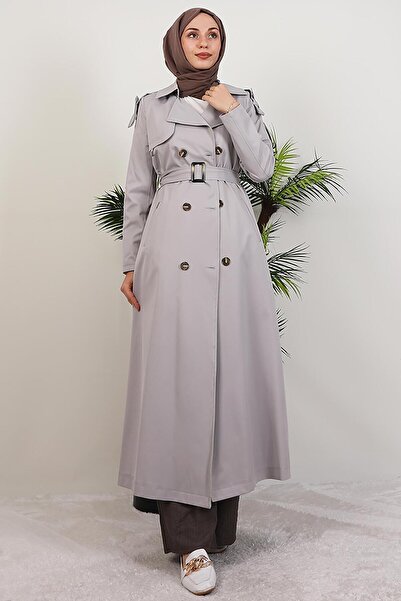 GİYZAMİLA Mari Trench Coat Stone
