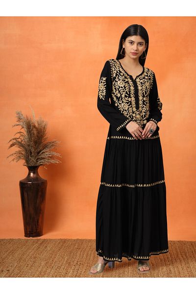 alaya Hand Embroidered Lucknowi Chikankari Cotton Jalabiya-AL3942