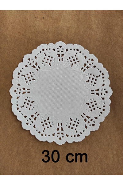 tm tasarı mağazası 100 Adet 30 Cm Yuvarlak Dantel Kağıt Tabak Altlığı