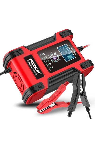 Foxsur Redresor inteligent pentru încărcător auto FBC122412D, 12V 12A/24V 6A,...