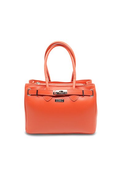 BESSO Tradizione Elegante Orange genuine leather handbag