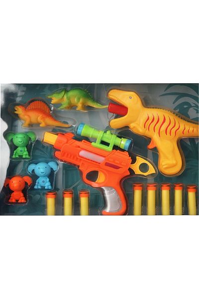rexa Dinosaur Gun Toy Set with Soft Bullets and Mini Dinosaur Figures