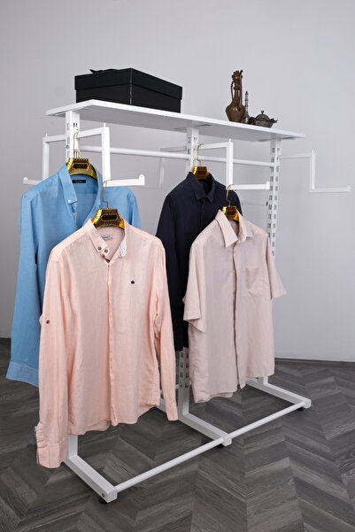 Modern Raf Çift Taraflı 6 Bastonlu Z Askılık Stand Beyaz