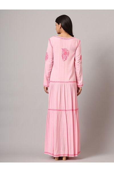 alaya Hand Embroidered Lucknowi Chikankari Cotton Jalabiya-AL3942