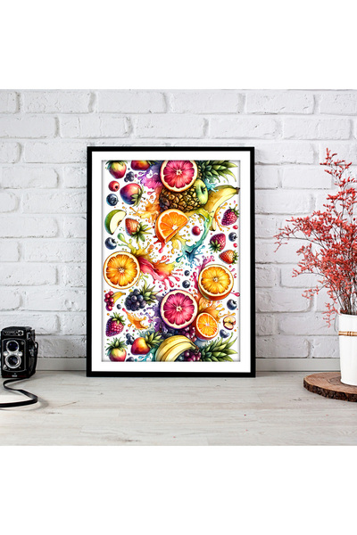 woodsia Tablou cu poster din lemn MDF cu aspect de cadru dintr-o singură buca...