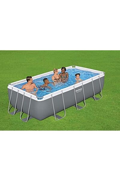BESTWAY Power Steel Swimming Pool Complete Set | Above Ground Rectangle Paddling Pool, 13'3"