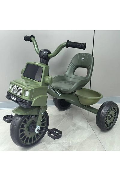 Toybox Kids Tricycle with Rear Storage Basket, Light and Music, 2-5 Years Green