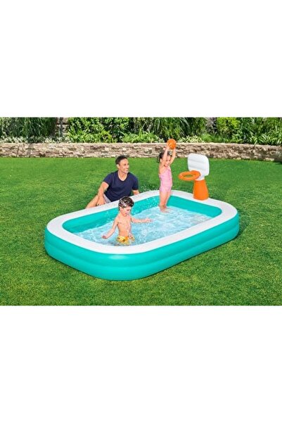 BESTWAY Family Pool Dunk N' Splash with Basketball Hoops 251 x 168 x 102 cm