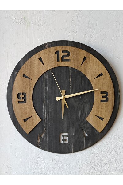 HARPİES Özel Ahşap Tasarım Saat | Modern Ahşap Duvar Saati | 40*40CM | SA7034
