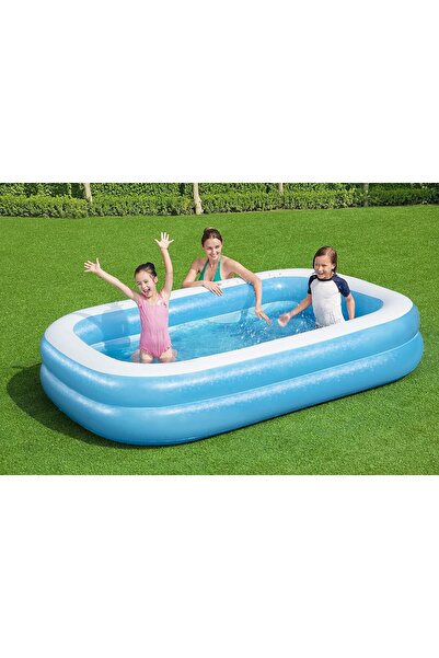 BESTWAY Blue Rectangular 2.62 m Inflatable Family Pool