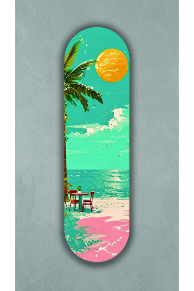 Korhan Atölye Pembe Kumların Adası - Dekoratif 4mm MDF Duvar Panosu (75x20 cm)