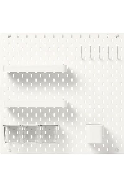 IKEA SKÅDIS Pegboard combination, white, 56x56 cm