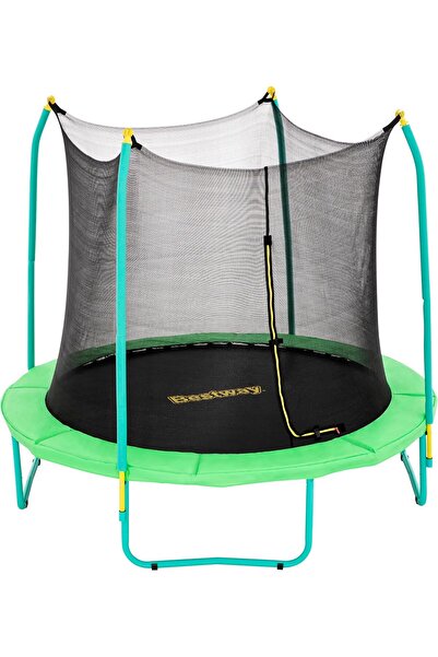BESTWAY Trampoline Xtreme Air 8' x 8'2"/2.44m x 2.50m, Safety Net Enclosure, Indoor & Outdoor Fun Tr