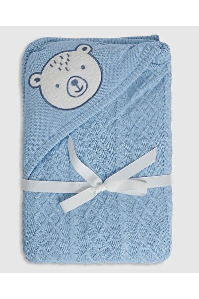 R&B Newborn Embroidered Hooded Wrap/ Blanket