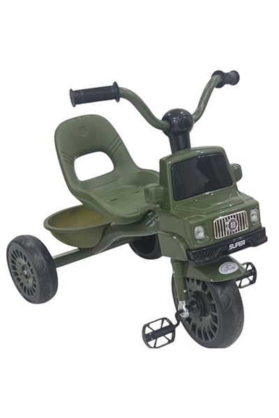Toybox Kids Tricycle with Rear Storage Basket, Light and Music, 2-5 Years Green