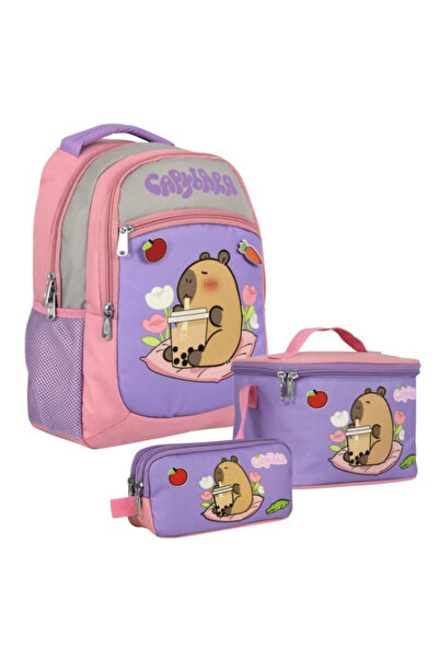 Famebag حقيبة ظهر كابيبارا مرخصة من Ümit - مجموعة حقيبة غداء وحقيبة أقلام