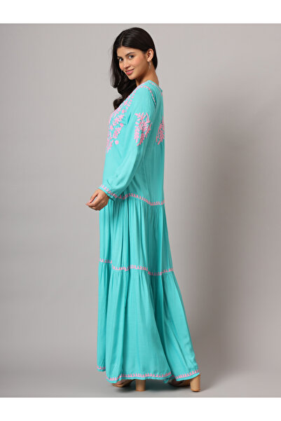 alaya Hand Embroidered Lucknowi Chikankari Cotton Jalabiya-AL3942