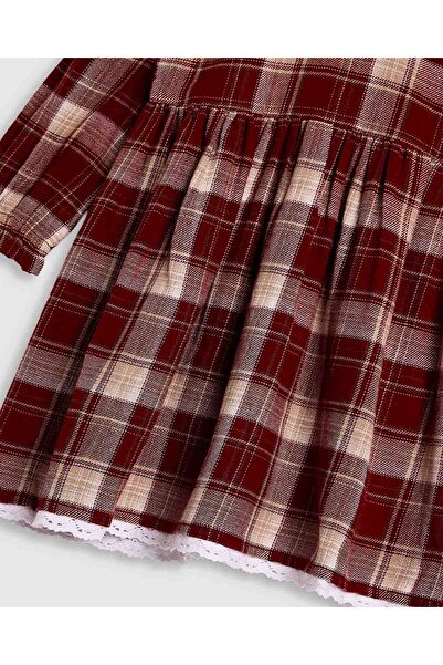R&B Plaid Fit and Flare Dress with Puff Sleeves