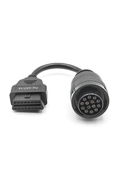 TECHSTAR Catterpillar CAT-14 pin Deutsch female → OBD-II 16 pin female adapter cable for heavy equipment,