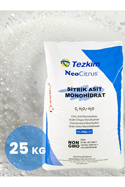 TEZKİM Sitrik Asit Monohidrat 25 Kg - Limon Tuzu (Tezkim NeoCitrus )