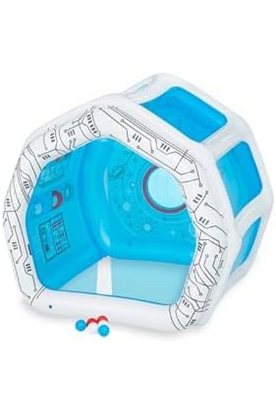 BESTWAY | Kids Space Station Playhouse, Inflatable Outdoor Mini Playhouse with 6 Play Balls for Kids