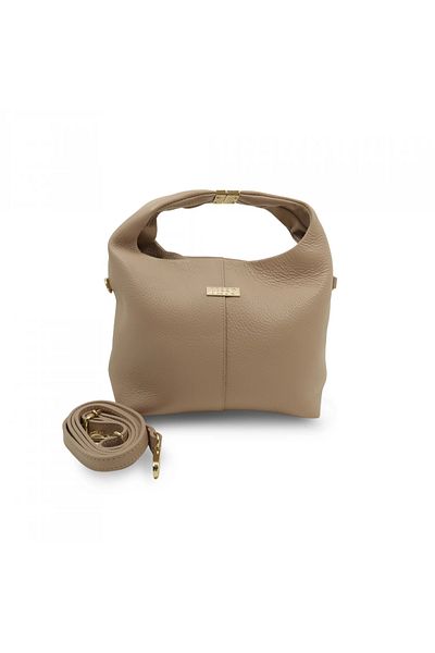 BESSO Luna Chiara Cream genuine leather handbag