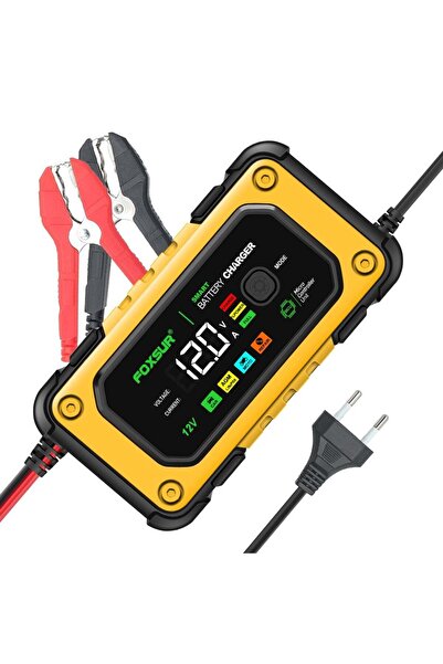 Foxsur Redresor auto digital de 12V 7A cu afișaj LED, încărcare baterie auto ...