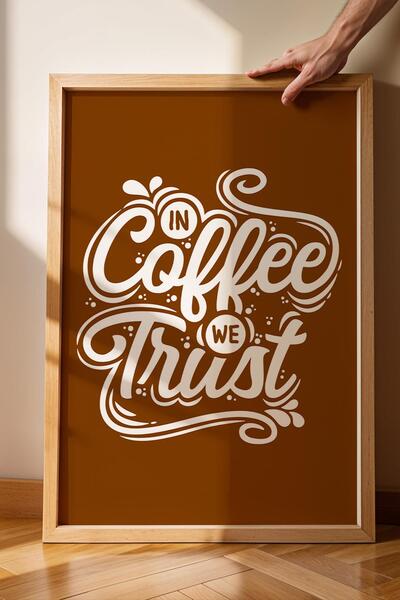 Saturn In Coffee We Trust Pictură înrămată - Poster Motivațional înrămat deco...