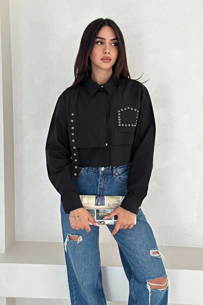 AsprinFashion Cămașă Bird-Eye Parachute neagră