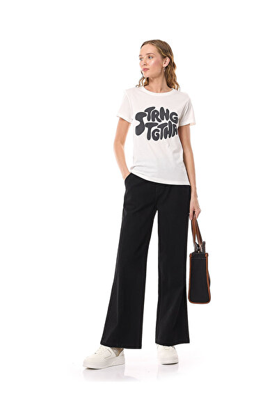 R&B Solid Wide Leg Jeans with Button Closure