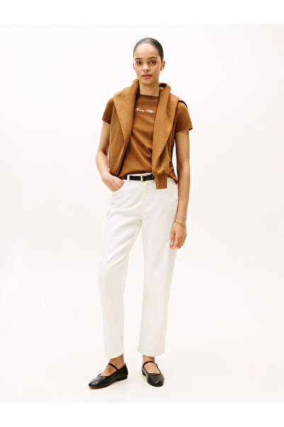 Tommy Hilfiger Tommy Hilfiger Women Highland Khaki Short Sleeve Crew Neck Classic Script Regular Fit T-Shirt