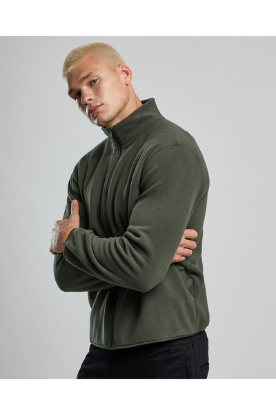 R&B Solid Jacket with Zipper Closure