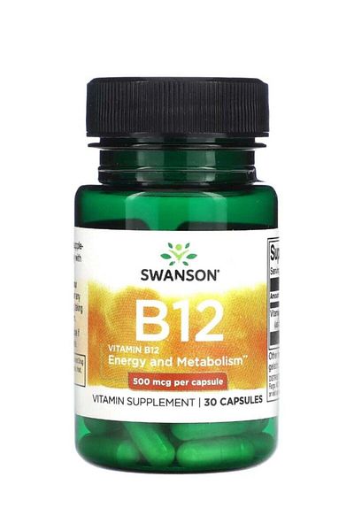 SWANSON Vitamin B12 500 mcg 30 Capsules