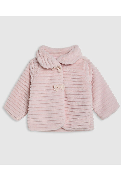 R&B Plush Collared Jacket with Button Closure