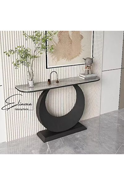 Elinoxa 720-0358 Hilal Tasarım Paslanmaz Konsol Ay Şekilli Hol Dresuar 120x30x90