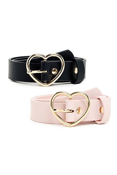 R&B حزامان بإبزيم على شكل قلب