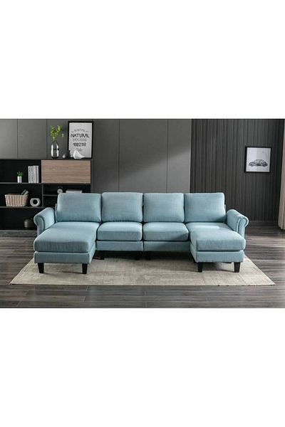 BIZ NAS L-Shaped Corner Sofa - Blue