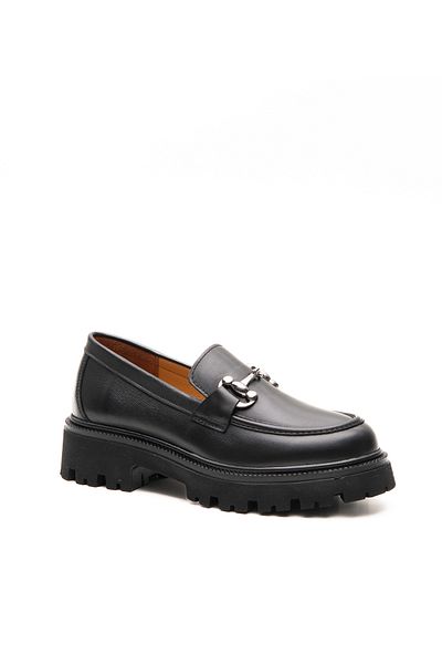 Bulls & Gulls Women's Genuine Leather Buckle Thick Sole Loafer Shoes