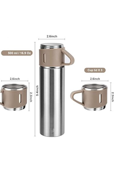 Generic NEW Vacuum Insulated Flask 500ml/17.6oz Stainless Steel Thermo Bottle with Cup for Coffee Water Hot