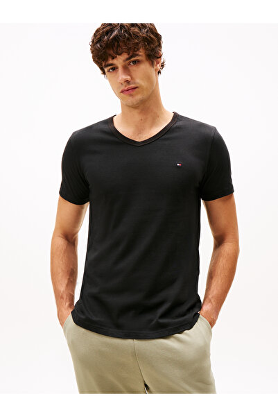 Tommy Hilfiger Tommy Hilfiger Men Black Short Sleeve V Neck Pack Of 3 T-Shirts