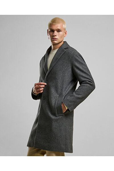 R&B Solid Overcoat with Button Closure