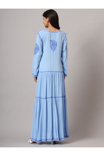 alaya Hand Embroidered Lucknowi Chikankari Cotton Jalabiya-AL3942